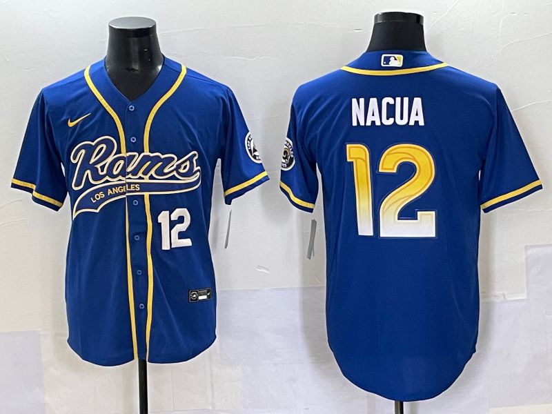 Men Los Angeles Rams #12 Nacua Blue Joint Name Nike 2025 Limited NFL Jersey style 04->los angeles rams->NFL Jersey